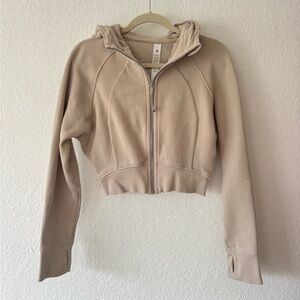lululemon athletica Beige Cropped Hoodie
